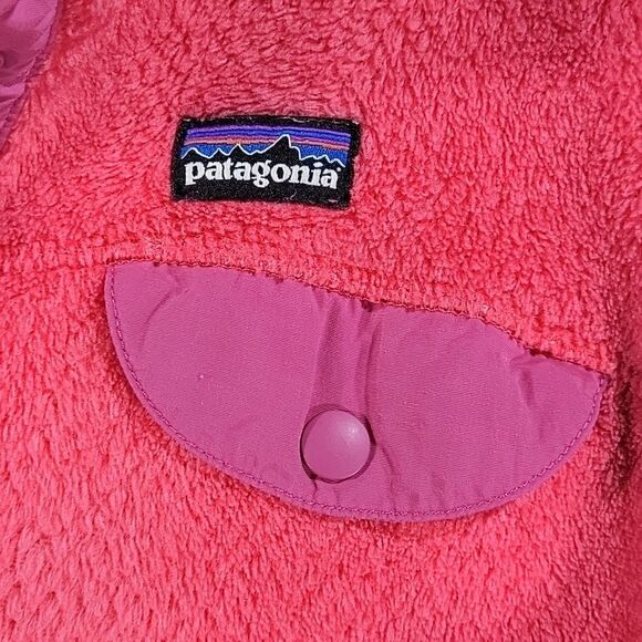 Patagonia Fleece Synchilla Snap-T Pullover Pimk Jacket L ( Girl 12 - Picture 3 of 5